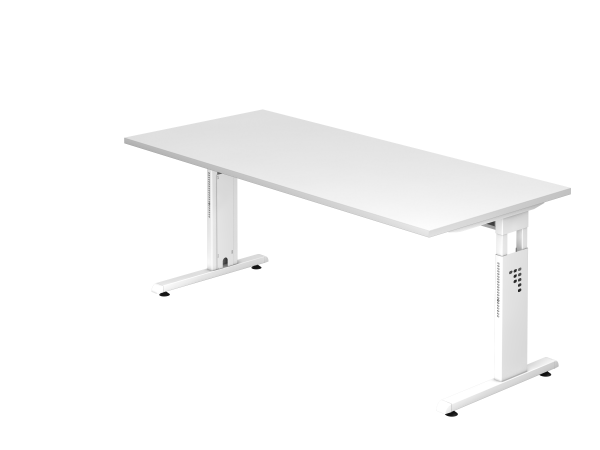 Schreibtisch OS19 C-Fuß 180x80cm Weiß Gestellfarbe: Weiß