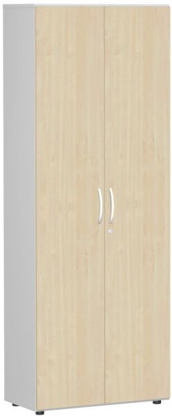 Garderobenschrank mit ausziehbarem Garderobenhalter, 80x42x216cm, Ahorn Lichtgrau