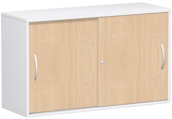 Anstell-Schiebetürenschrank Oberboden 25 mm, 120x42x72cm, Buche Weiß