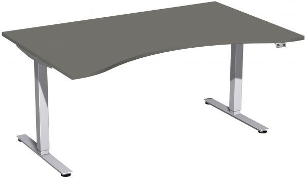 Elektro-Hubtisch, höhenverstellbar, 160x100cm, Graphit / Silber