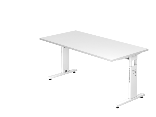 Schreibtisch OS16 C-Fuß 160x80cm Weiß Gestellfarbe: Weiß