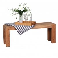 Sitzbank, Küchenbank, Massiv-Holz, Akazie, 120 x 45 x 35 cm