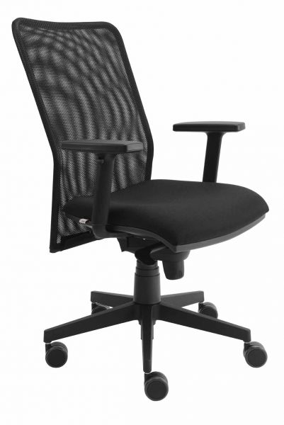 Bürodrehstuhl Solid 2 mit Netzrücken, Schwarz