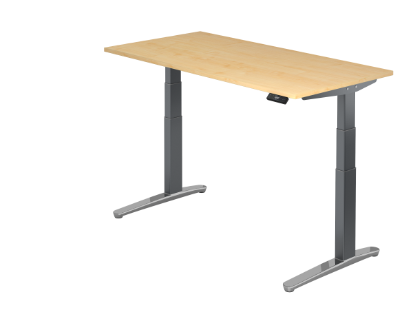 Sitz-Steh-Schreibtisch elektrisch 160x80cm Ahorn Graphit
