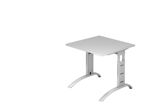 Schreibtisch FS08 C-Fuß 80x80cm Grau Gestellfarbe: Silber