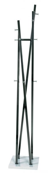 Garderobenständer, schwarz Nickel - weiß, Stahl, 35x35x193cm