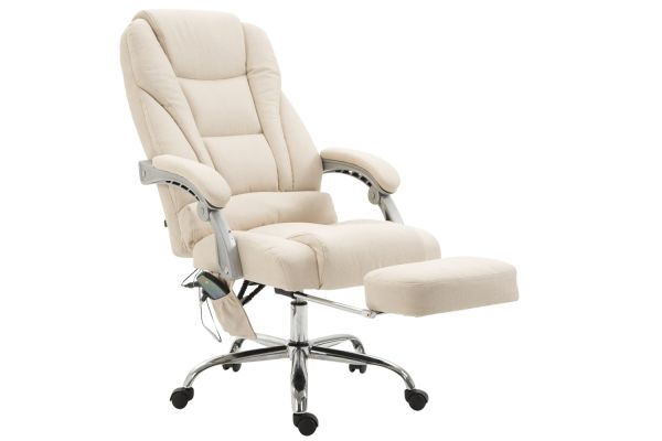 Bürostuhl Pacific Stoff mit Massagefunktion, creme
