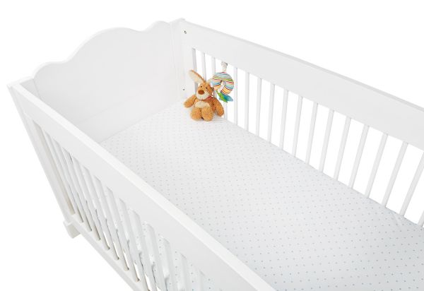 Spannbetttücher für Kinderbetten im Doppelpack 'Sternchen', Jersey, hellblau / weiß