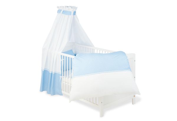 Textile Ausstattung für Kinderbetten 'Vichy-Karo', blau, 4-tlg.