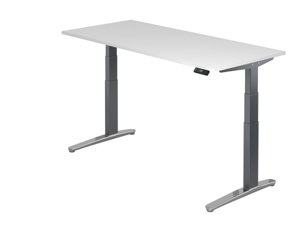 Sitz-Steh-Schreibtisch elektrisch 180x80cm Weiß Graphit
