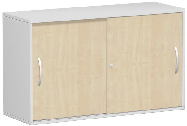 Anstell-Schiebetürenschrank Oberboden 25 mm, 120x42x72cm, Ahorn Lichtgrau