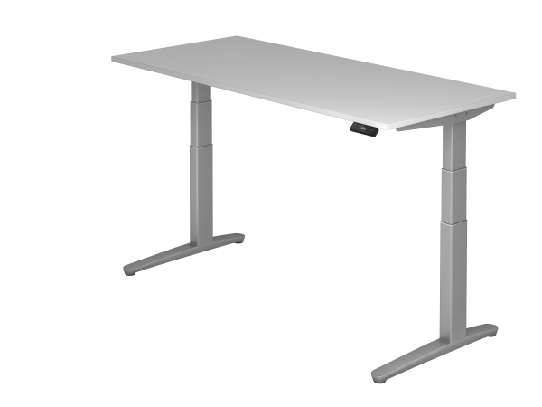 Sitz-Steh-Schreibtisch elektrisch 180x80cm Graphit Silber