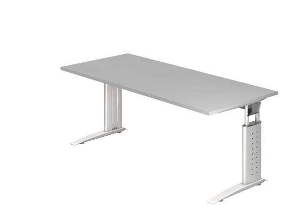Schreibtisch US19 180x80cm Grau Gestellfarbe: Weiß