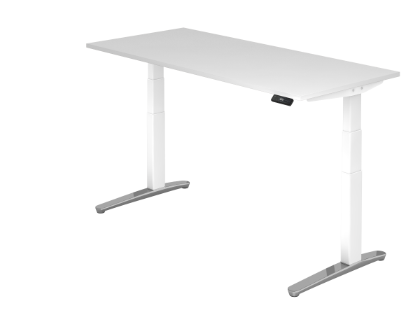 Sitz-Steh-Schreibtisch elektrisch 180x80cm Weiß Weiß