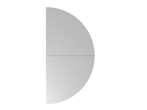 Anbautisch 2x Viertelkreis / Stützfuß Grau / Weiß