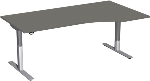 Elektro-Hubtisch rechts, höhenverstellbar, 180x100cm, Graphit / Silber