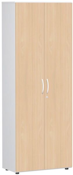 Garderobenschrank mit ausziehbarem Garderobenhalter, 80x42x216cm, Buche Weiß