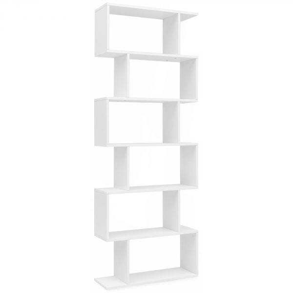 Bücherregal WL5.691 70 x 23,5 x 190,5 cm weiß | Standregal 6 Fächer