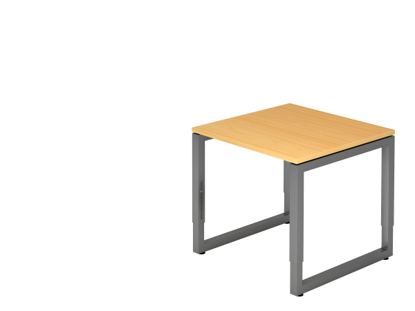 Schreibtisch O-Fuß eckig 80x80cm Buche / Graphit