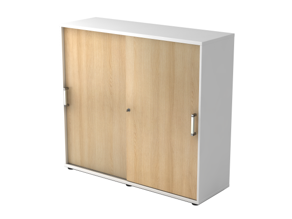 Schiebetürschrank 3OH 120cm CE Weiß / Eiche