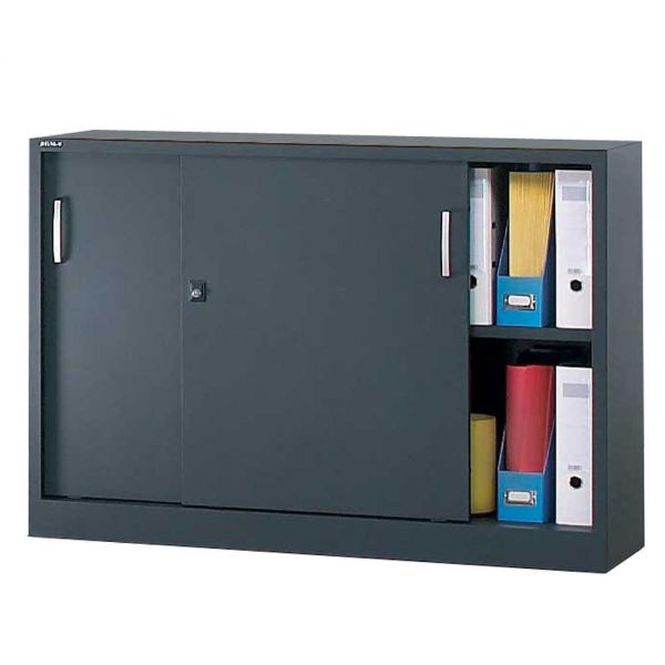 Schiebetürenschrank BASE L 120x84,5x42 cm, Schwarzgrau