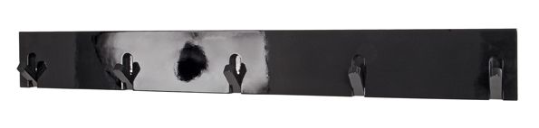 Garderobenleiste, schwarz, MDF, Massivholz, 82x2x10cm