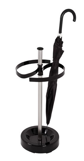 Schirmständer, Edelstahloptik - schwarz, Stahlrohr, 65cm
