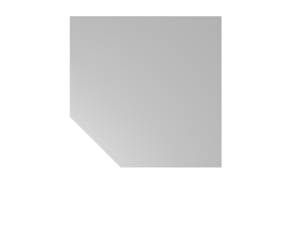 Verkettungsplatte trapezförmig, Stützfuß, Grau Chrom