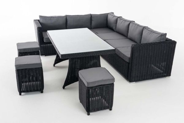 Sitzgruppe Sorano 5mm Eisengrau, schwarz