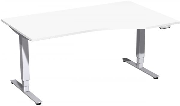 Elektro-Hubtisch rechts, höhenverstellbar, 160x100cm, Weiß / Silber