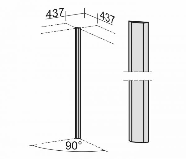 90° Eckverbinder für 6 Ordnerhöhen, Buche