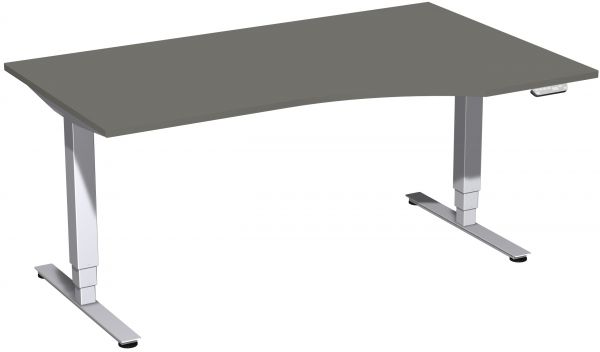 Elektro-Hubtisch rechts, höhenverstellbar, 160x100cm, Graphit / Silber