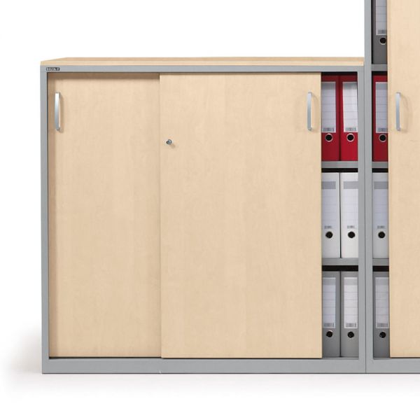 Schiebetürenschrank CONCEPT MODUL 120x116x42 cm, Ahorn / Alusilber