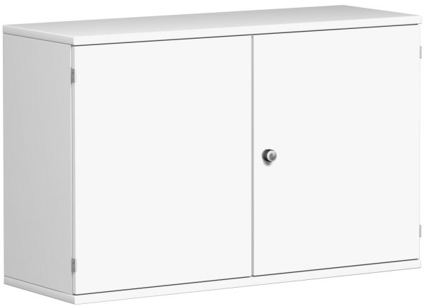 Flügeltürenschrank, 120x42x77cm, Weiß