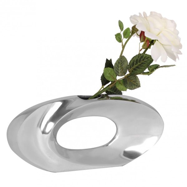 Deko Vase klein OHIO S Aluminium modern mit 1 Öffnung in Silber