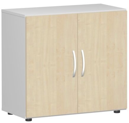 Flügeltürenschrank mit Standfüßen, 80x42x75cm, Ahorn Lichtgrau