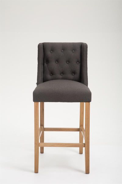 Barhocker Cassandra Stoff Antik-hell, dunkelgrau