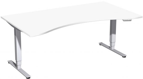 Elektro-Hubtisch, höhenverstellbar, 180x100cm, Weiß / Silber