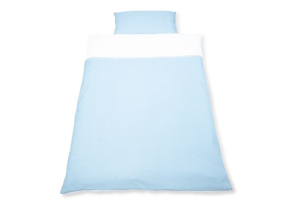 Wendebettwäsche für Kinderbetten 'Vichy-Karo', blau 2-tlg.