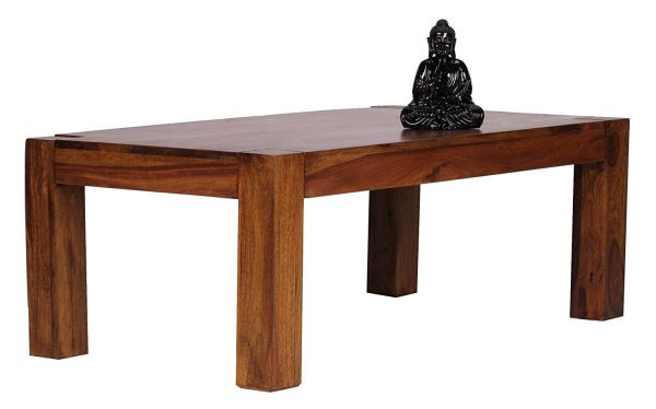 Sheesham Couchtisch, Wohnzimmer-Tisch, 110cm breit, Massiv-Holz, Dunkel-Braun