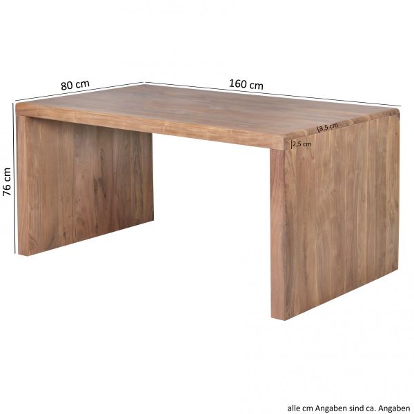 Schreibtisch, Computertisch, Massiv-Holz, Akazie, 160 cm breit