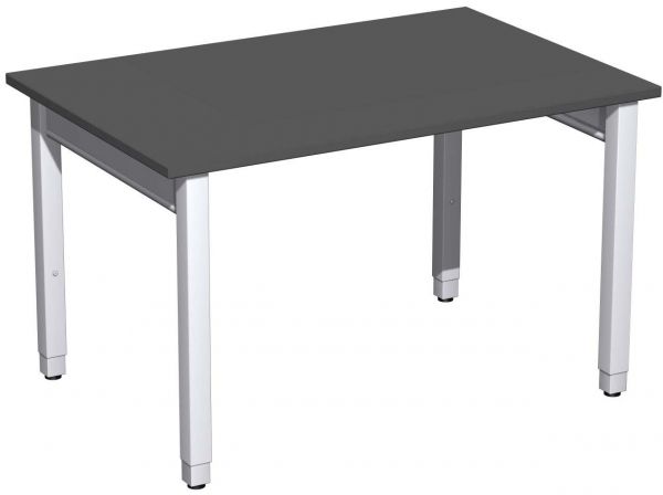Schreibtisch höhenverstellbar, 120x80x68-86cm, Graphit / Silber