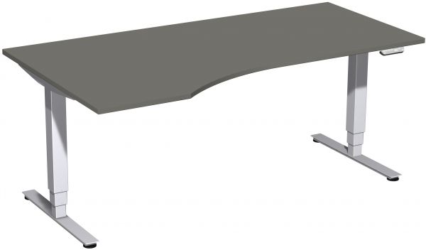 Elektro-Hubtisch links, höhenverstellbar, 180x100cm, Graphit / Silber
