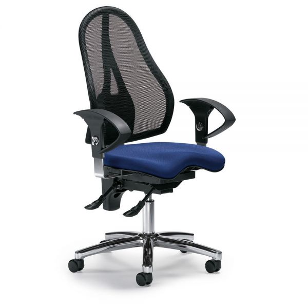 Bürodrehstuhl SITNESS 40 NET inkl. Armlehnen Bezug Stoff Basic, Blau