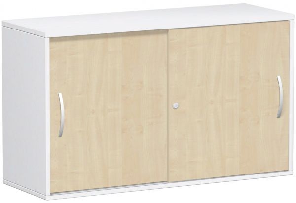 Anstell-Schiebetürenschrank Oberboden 25 mm, 120x42x72cm, Ahorn Weiß