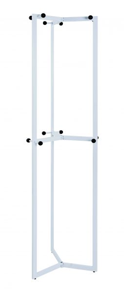 Garderobenständer, weiß - schwarz, Metall, 48x48x180cm
