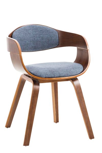 Besucherstuhl Kingston Stoff walnuss, blau