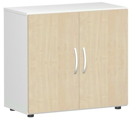 Flügeltürenschrank mit Standfüßen, 80x42x75cm, Ahorn Weiß