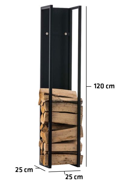 Kaminholzständer Spark 120, schwarz-matt