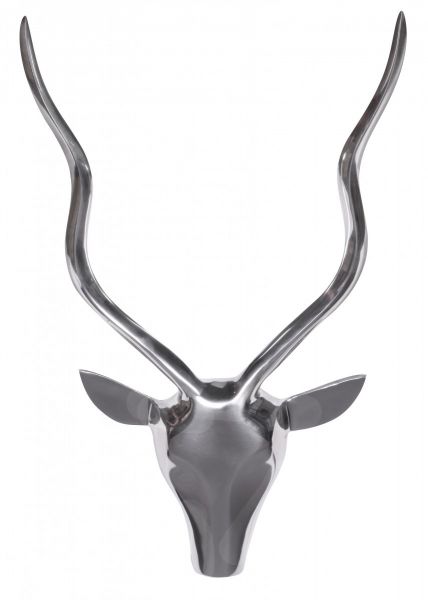 Wanddekoration Hirsch S, 33 cm Aluminium silbern